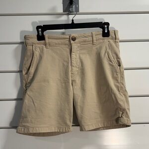Marine Layer Tan Flat Front Men's Shorts